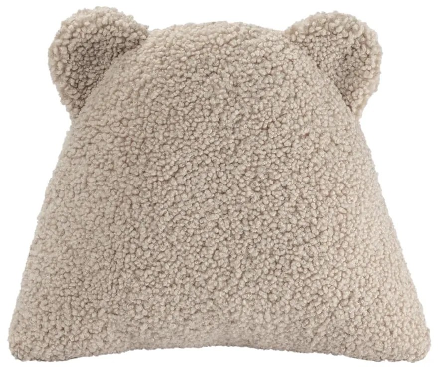 Jasnobrązowa poduszka na sofę dziecięcą z materiału bouclé Bear – Wigiwama