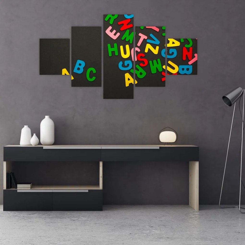 Obraz - kolorowe litery (125x70 cm)