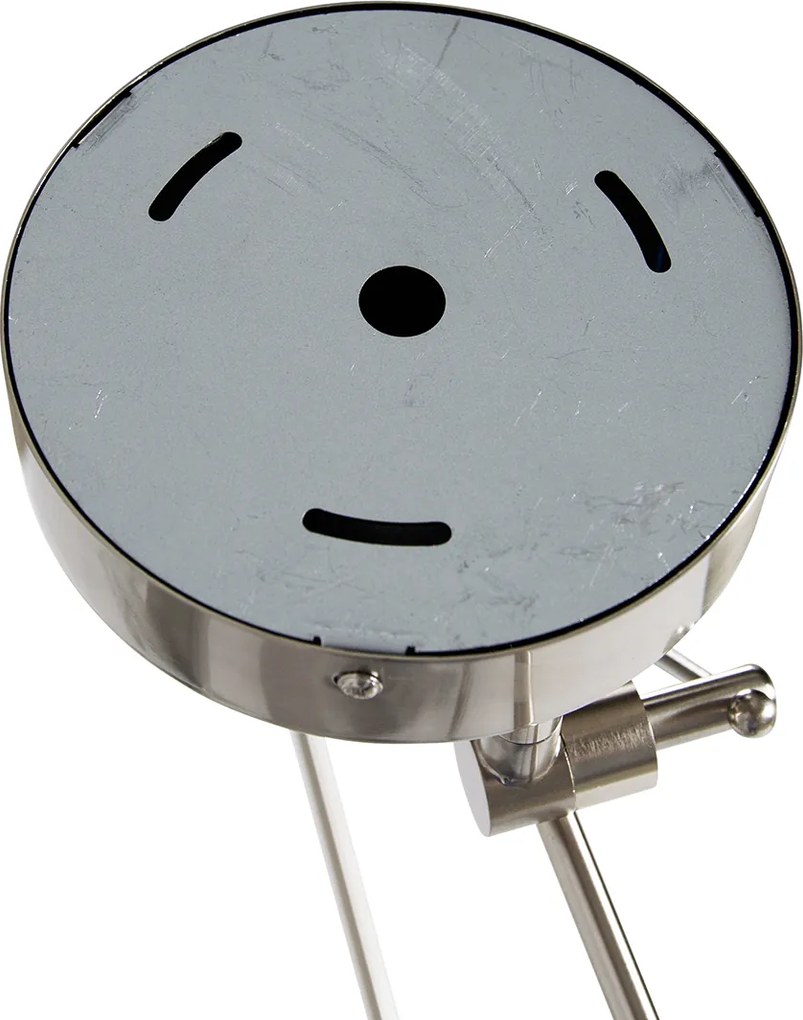 Stalowa lampa wisząca z kloszem 35 cm biała regulowana 2-światłowa - Blitz