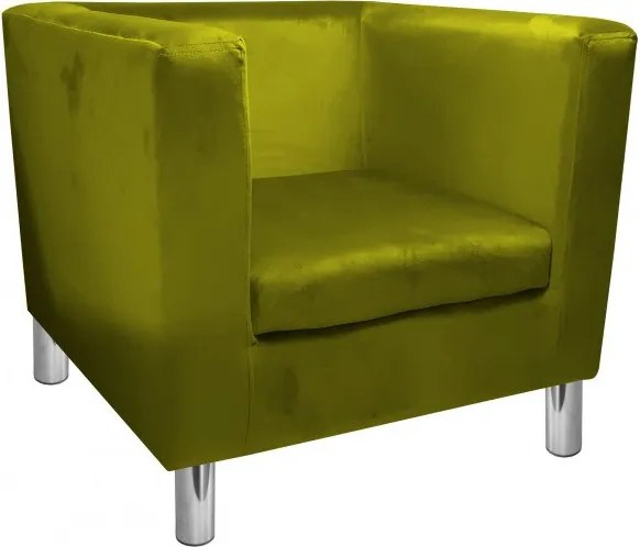 Fotel Monaco tkanina Welur : Kolor nogi - Chrom, Kolor tkaniny - VELVET - BL75, Wysokość nogi - 15 cm
