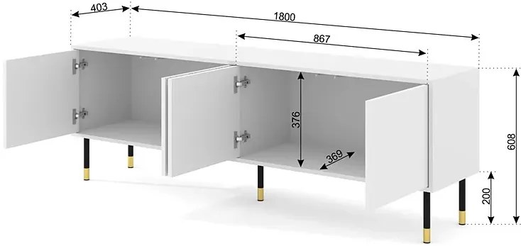 Frezowana szafka pod TV czarny + orzech pacyfik G9-B15