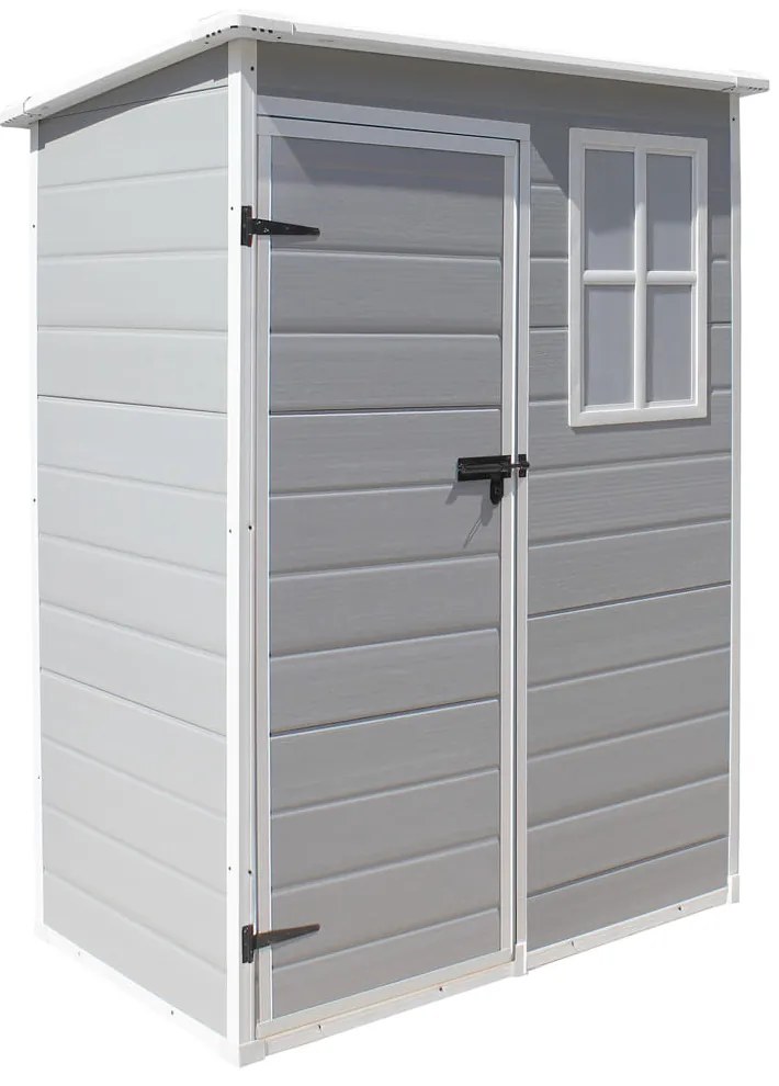 DOMEK NARZĘDZIOWY OGRODOWY 192x91x151 cm Z TWORZYWA SZTUCZNEGO – SCHOWEK NA NARZĘDZIA Z OKNEM FOSTER 5030