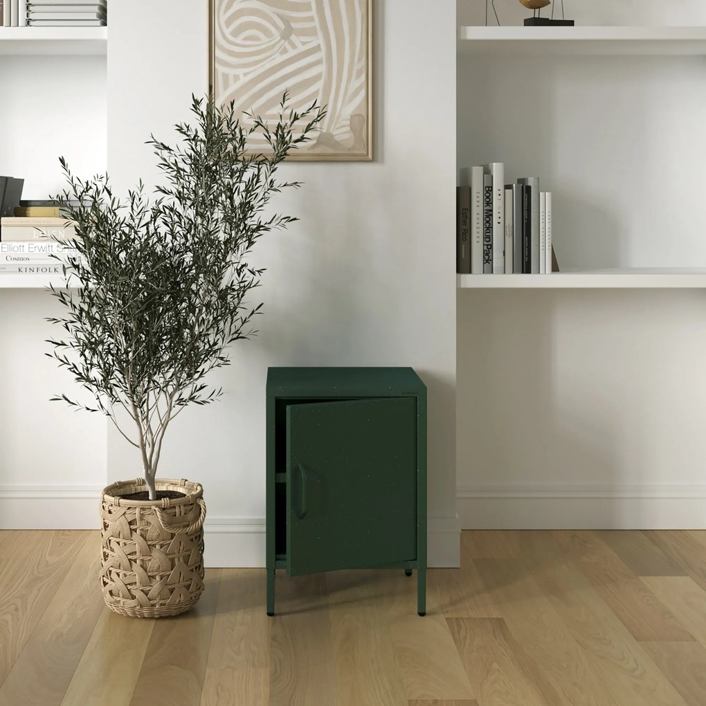 Szafka nocna metalowa butelkowa zieleń Modern MIA, 424 x 595 x 400 mm