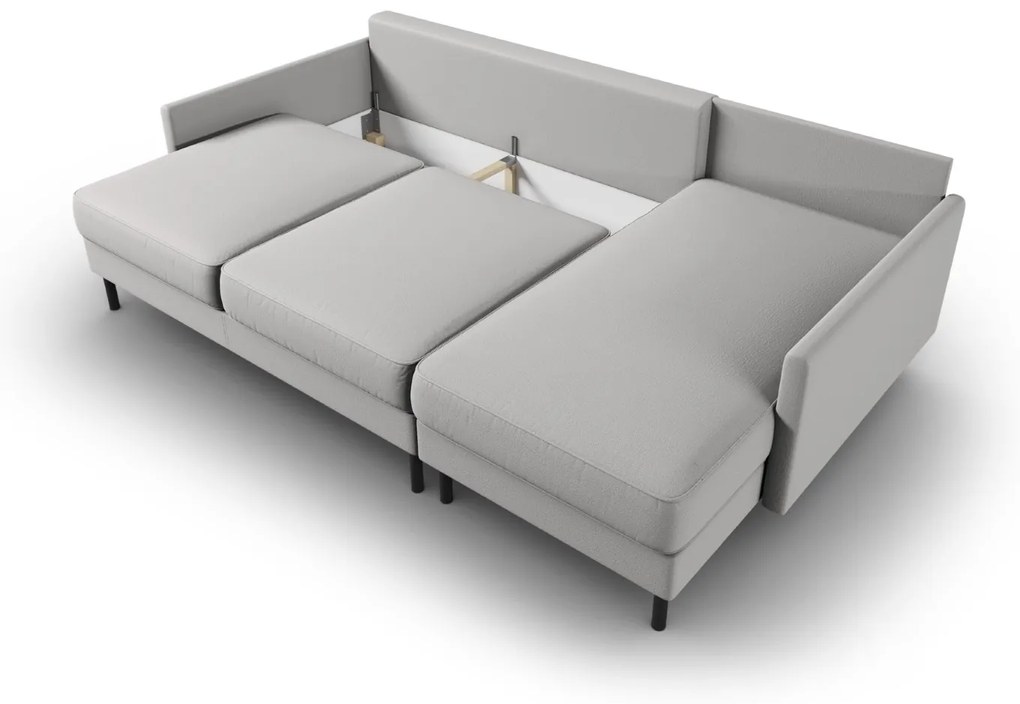 Narożnik rozkładany uniwersalny Jasny Szary, Popiel, 212x142x87 cm SCOTT