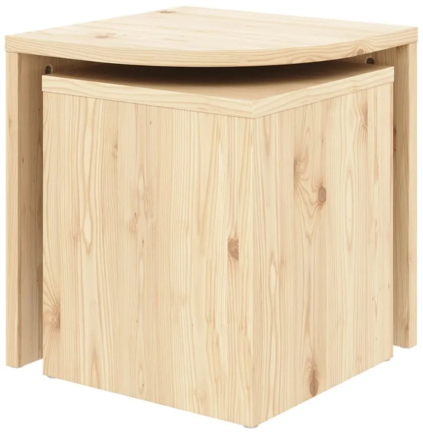 Stoliki zestaw z litego drewna sosnowego 2 szt. w naturalnym kolorze Combine – Karup Design