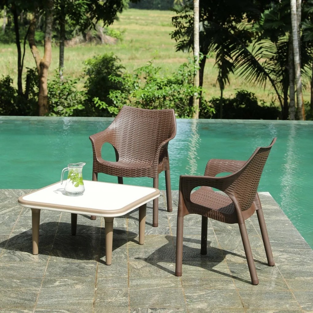 Fotel rattanowy Cambridge Dark Brown 61 x 54 x 80 cm