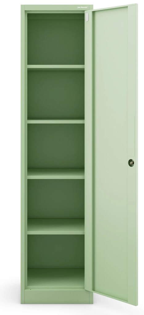 Wysoka szafka biurowa ALEX, 450 x 1850 x 400 mm, Fresh Style: pastelowy zielony