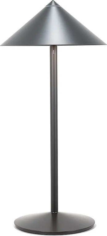 Zafferano Pina L lampa stołowa LED 6 W, akumulatorowa, IP65, dotykowy ściemniacz, magnetyczna głowica, do wnętrz i na zewnątrz, tytanowa