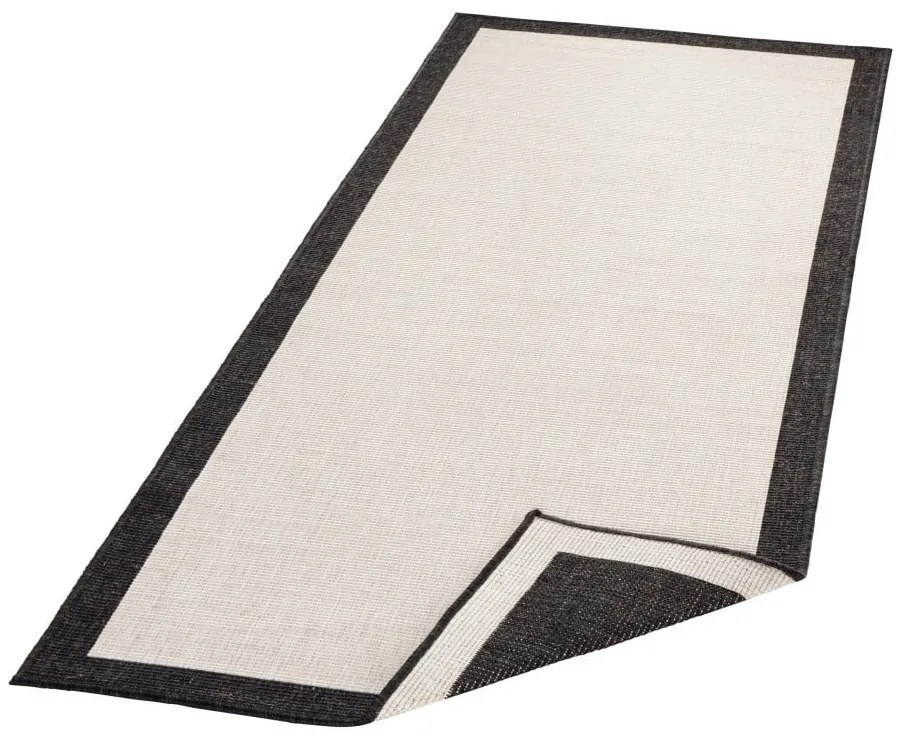 Czarno-kremowy chodnik dwustronny NORTHRUGS Panama, 80x350 cm