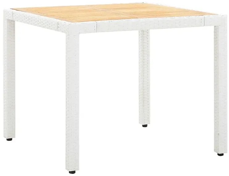 Biały zestaw mebli ogrodowych z drewnianym blatem G9-T33