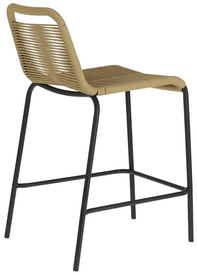 Beżowy hoker ze stalową konstrukcją Kave Home Glenville, wys. 62 cm