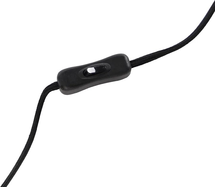 Nowoczesna lampa stołowa czarna z czarnym aksamitnym kloszem - Rich