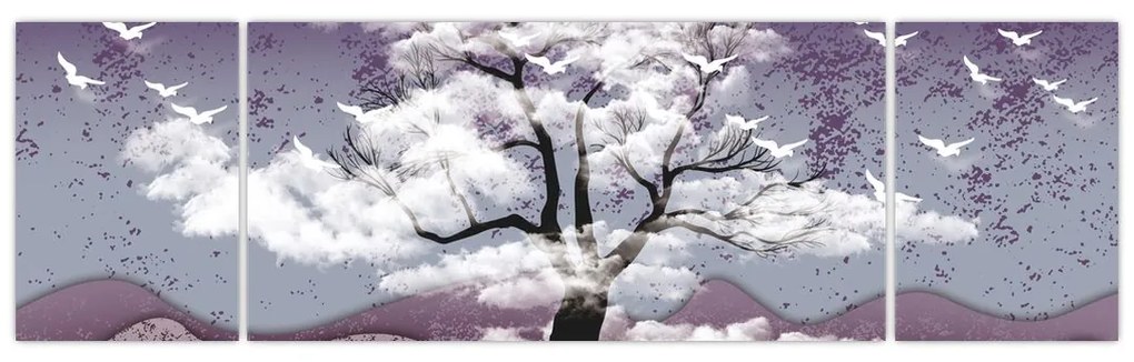 Obraz - Drzewo w chmurach (170x50 cm)