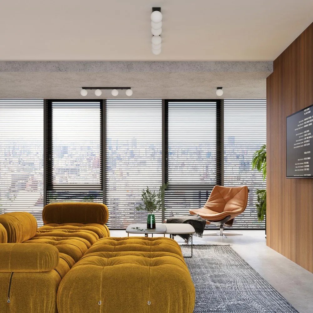 Czarna lampa sufitowa ze szklanym kloszem ø 12 cm Umerta – Sollux