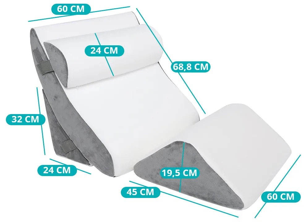 Zestaw ortopedycznych poduszek do oparcia pleców, szyi i nóg, 4-częściowy