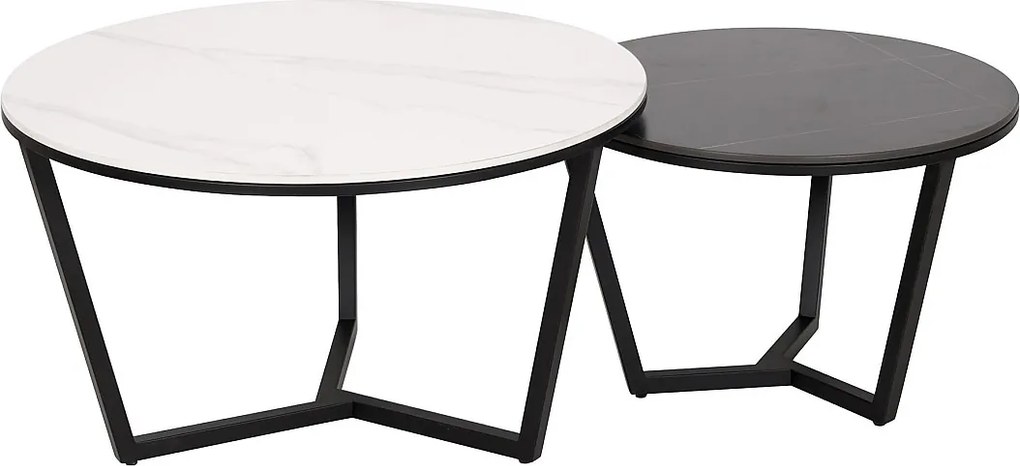 Stolik kawowy czarno-biały Modig M66 80x45x80 cm