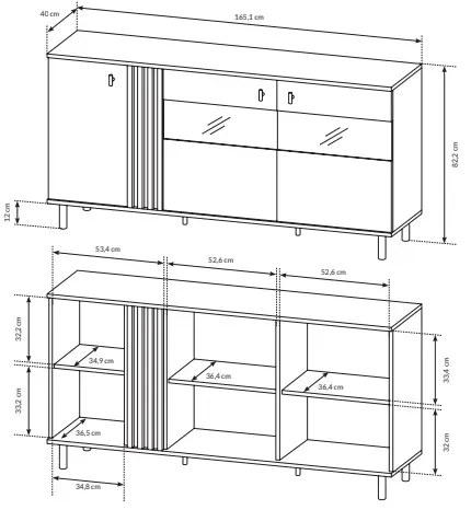 Komoda z witryną G1-Z05