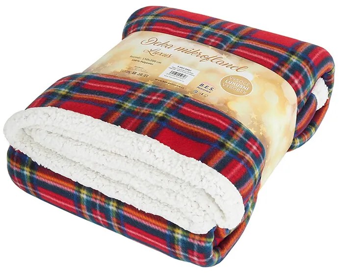 B.E.S. Petrovice Kocyk dla niemowląt Buffalo wkratkę czerwono-zielony, 150 x 200 cm