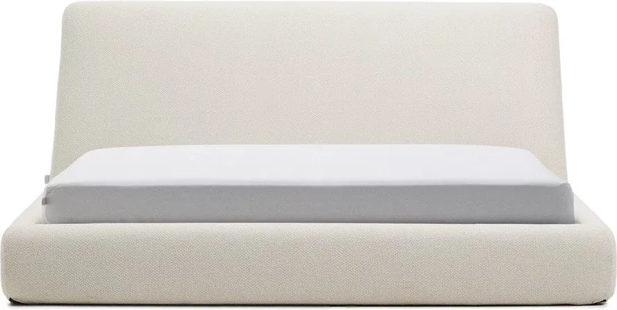 Beżowe tapicerowane łóżko dwuosobowe bez stelaża 180x200 cm Martina – Kave Home