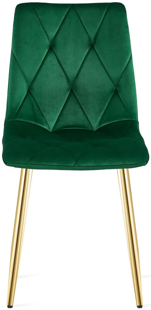 Zielone pikowane krzesło welurowe glamour M1-C09