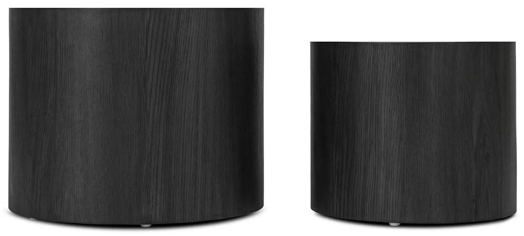 Zestaw Stolików Kawowych LEILA 38 cm/48 cm Czarny Loft