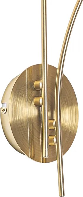 Nowoczesna lampa ścienna złota z opalowym szkłem 2-światłowa - Athens