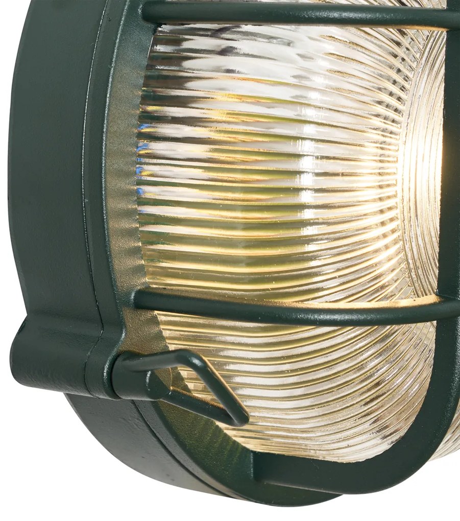 Zewnętrzna lampa ścienna i sufitowa ciemnozielona okrągła IP44 - Noutica