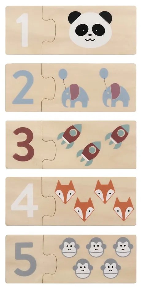 Drewniane puzzle (liczba elementów 20) Numbers – Kindsgut