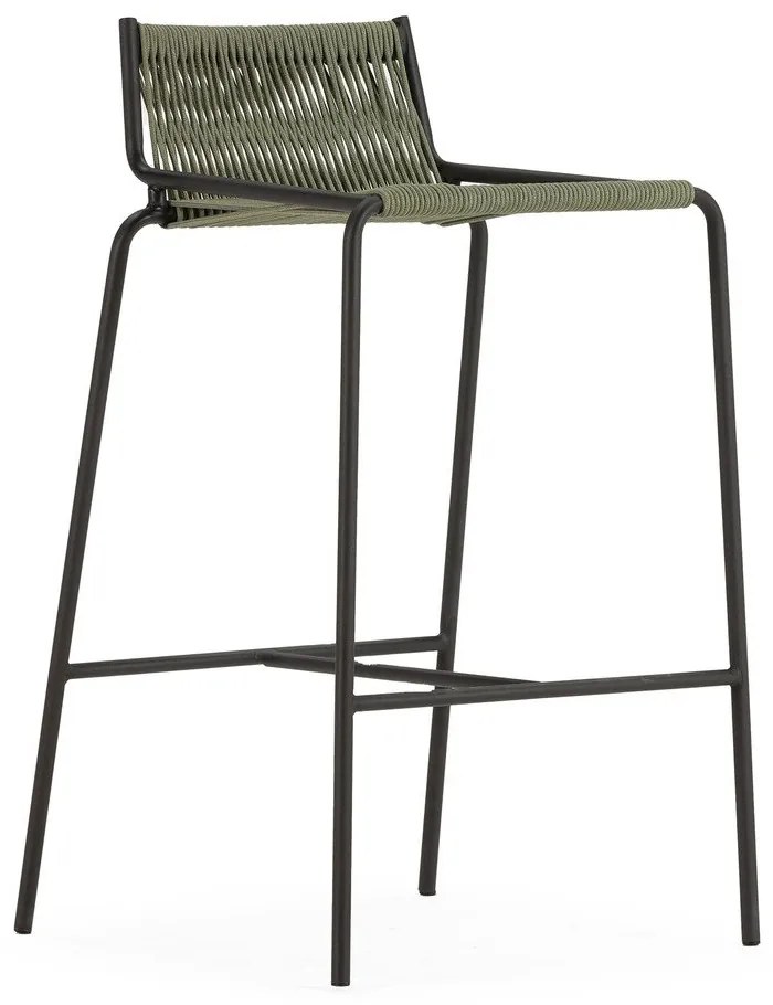 Zielony metalowy hoker (wysokość siedziska 65 cm) Emily – Marckeric