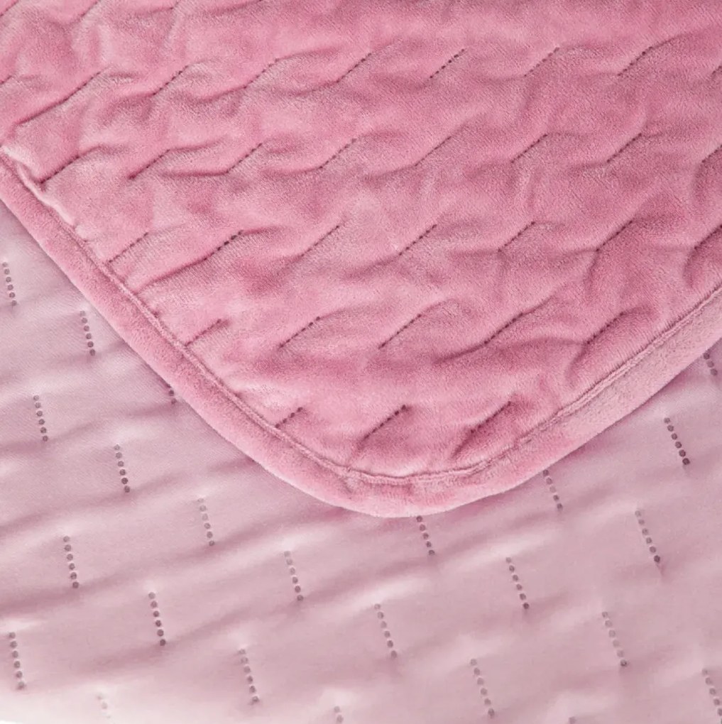 Aksamitna narzuta na łóżko ASTRALIA, różowa Rozmiar: 200 x 220 cm
