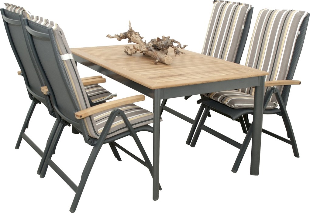 Doppler CONCEPT FSC - stół ogrodowy z blatem tekowym 150 x 90 x 75 cm