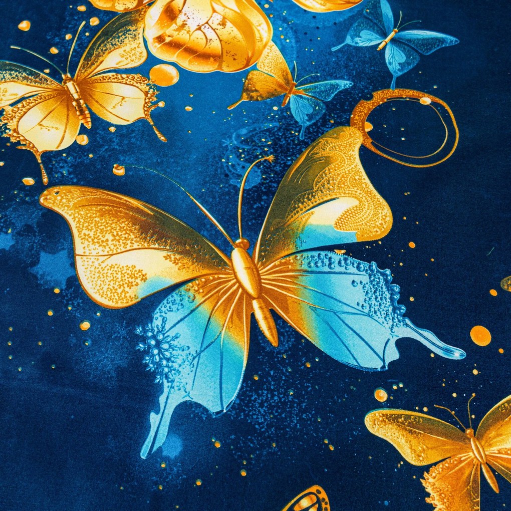 PrzytulneMieszkanie.pl PrzytulneMieszkanie.pl Pościel z mikrofibry ROYAL BUTTERFLY niebieska Rozmiar pościeli: 70 x 80 cm | 140 x 200 cm