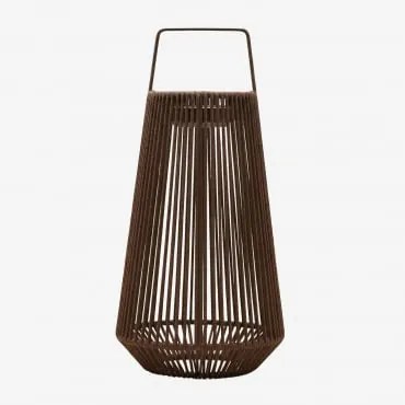 Bezprzewodowa Zewnętrzna Lampa Stołowa Solarna Led Z Żelaza I Plecionego Sznurka Liberian Chocolate & ↑60 Cm - Sklum