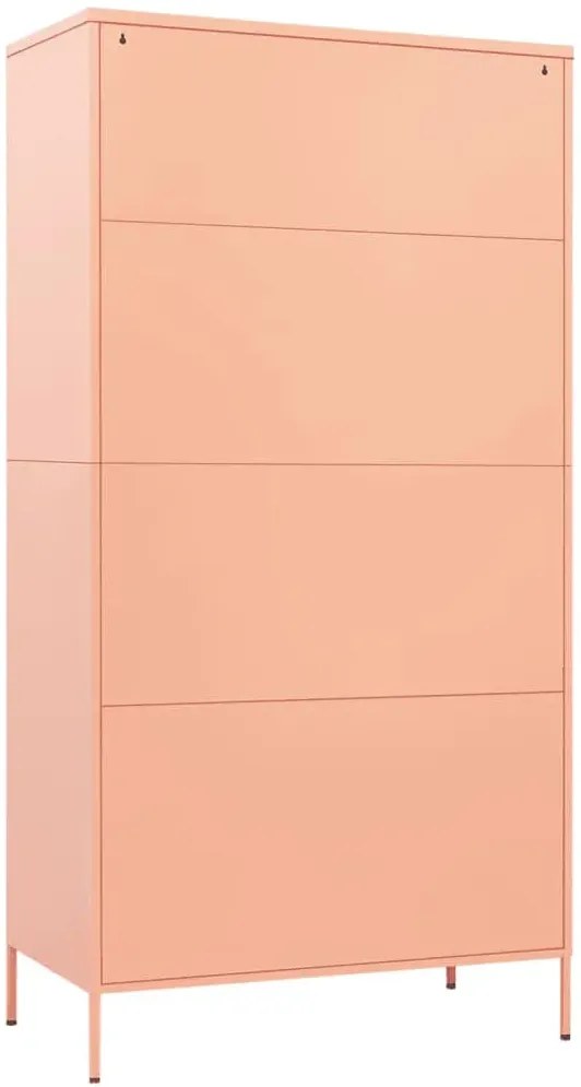 Różowa stalowa szafa gospodarcza na nóżkach N3-K53