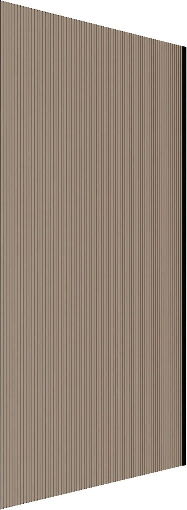 Ścianka prysznicowa WALK IN FIX brązowa prostokątna ryflowana 8 mm WELLE Classic Brown MASSI| Różne rozmiary : Kolor profili kabiny - czarny, Szerokość ścianki - 120 cm, Typ montażu - WALK in FIX (Do ściany)