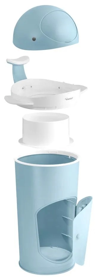 Jasnoniebieski plastikowy kosz na pieluchy 25 l Whale – Kindsgut