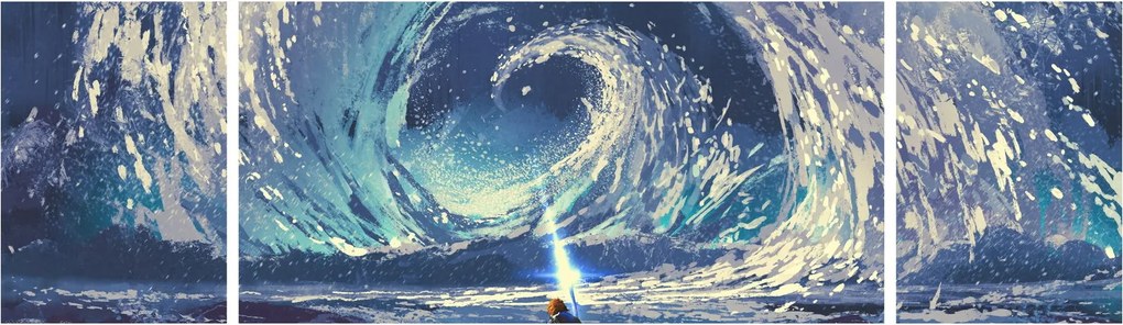 Obraz - Ilustracja przedstawiająca chłopca z włócznią (170x50 cm)