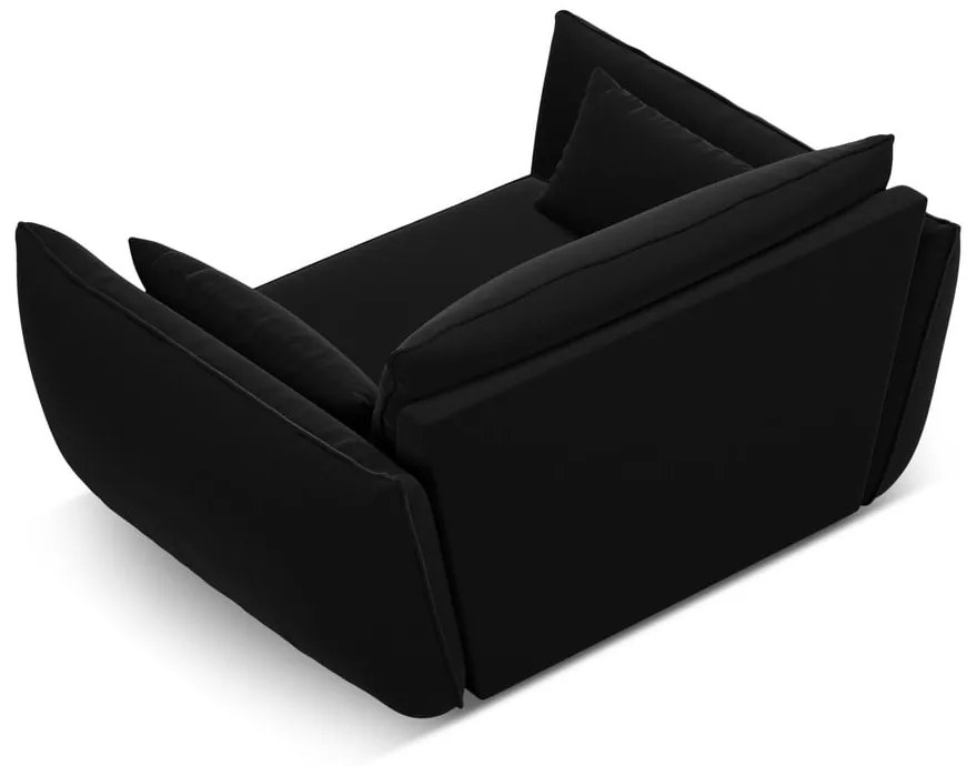 Czarny aksamitny fotel Vanda – Mazzini Sofas