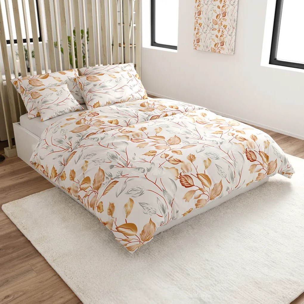 PrzytulneMieszkanie.pl PrzytulneMieszkanie.pl Pościel bawełniana LISTY złota