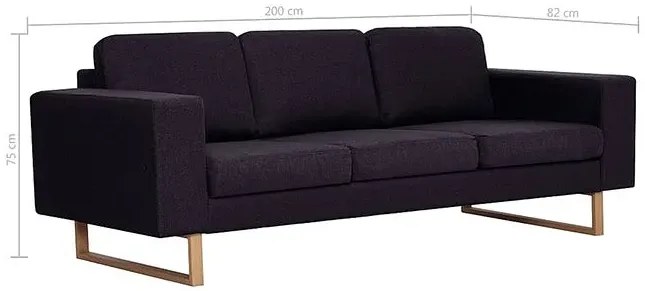 Elegancka trzyosobowa sofa czarna M8-T07