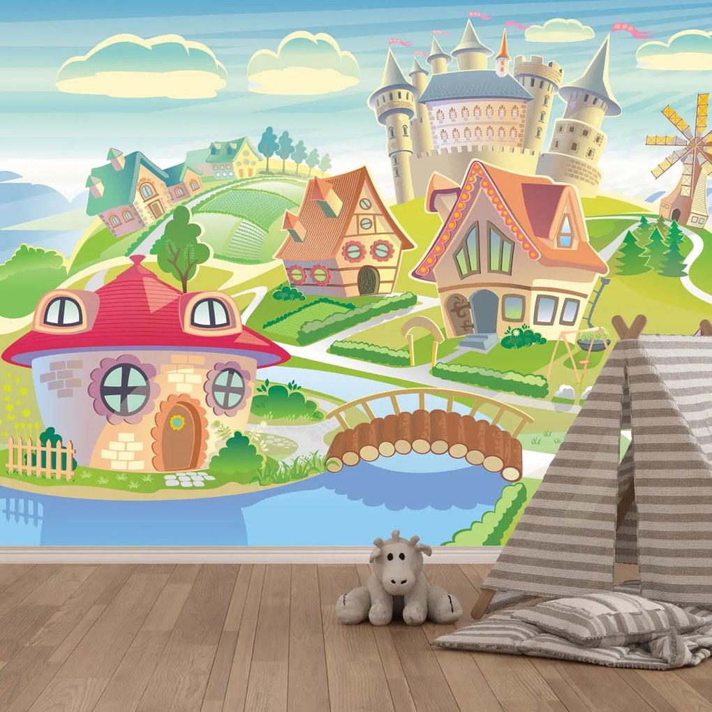 Fototapeta - Kolorowe miasteczko (196x136 cm)