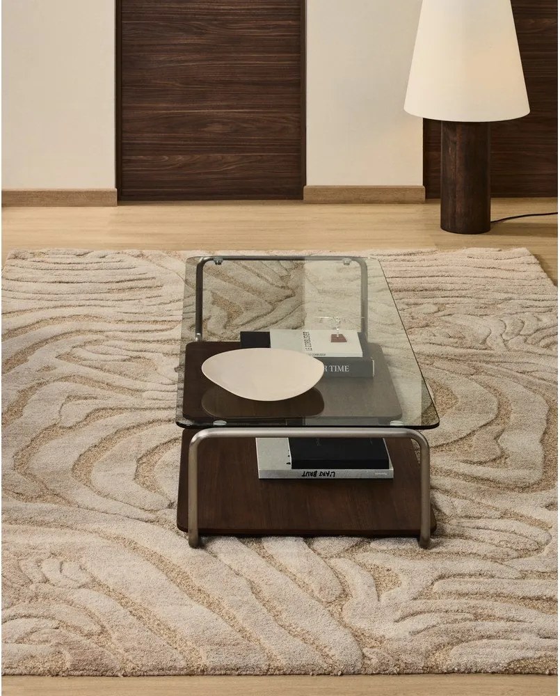 Beżowy dywan z mieszanki wełny tkany ręcznie 160x230 cm Tribet – Kave Home