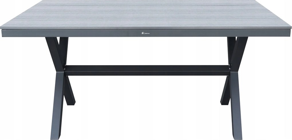 Stół ogrodowy aluminiowy antracyt 150x90x75 trwały blat kompozyt drewniany