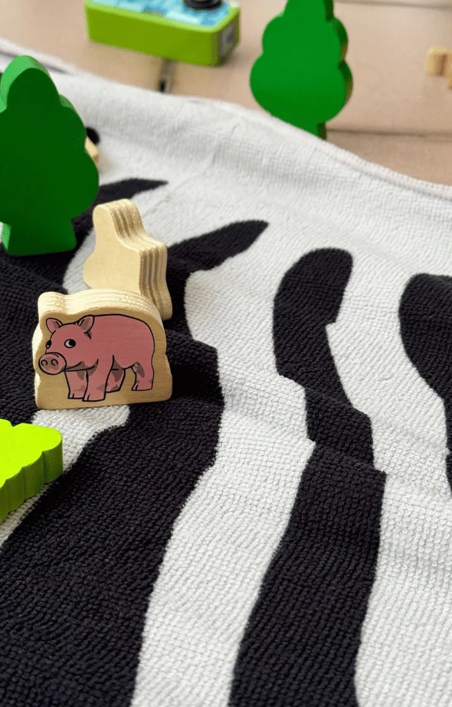 Ręcznik kąpielowy ZEBRA, czarno-biały
