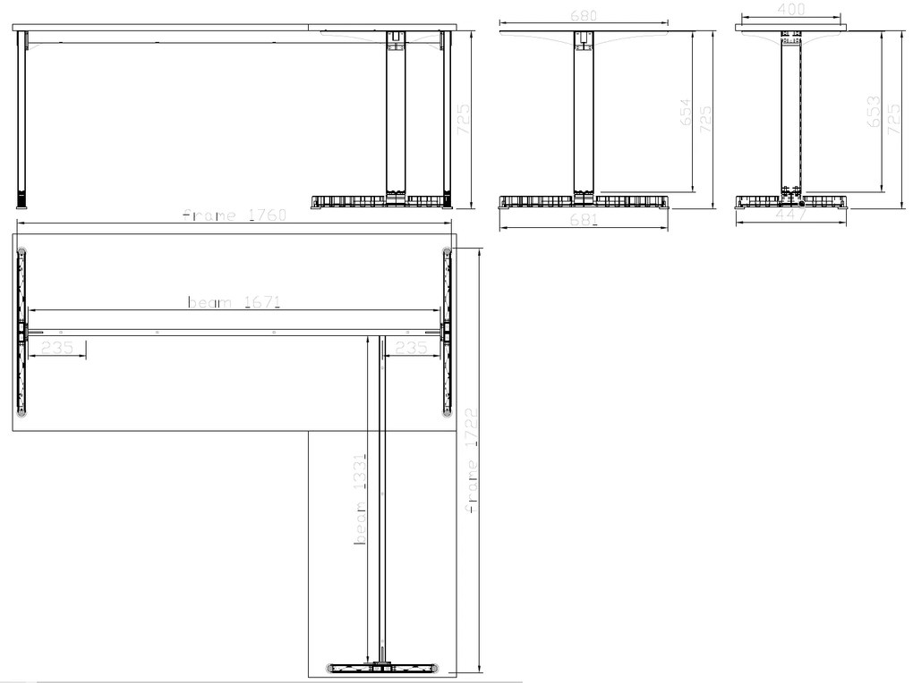 Biurko PRIMO BETA L, 1800 x 1800 mm, podstawa szara, biały