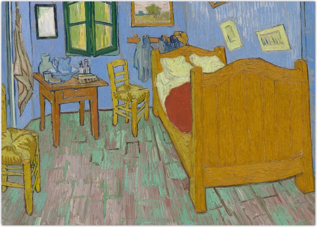 Obraz na szkle - Vincent van Gogh, The Bedroom, reprodukcje (70x50 cm)