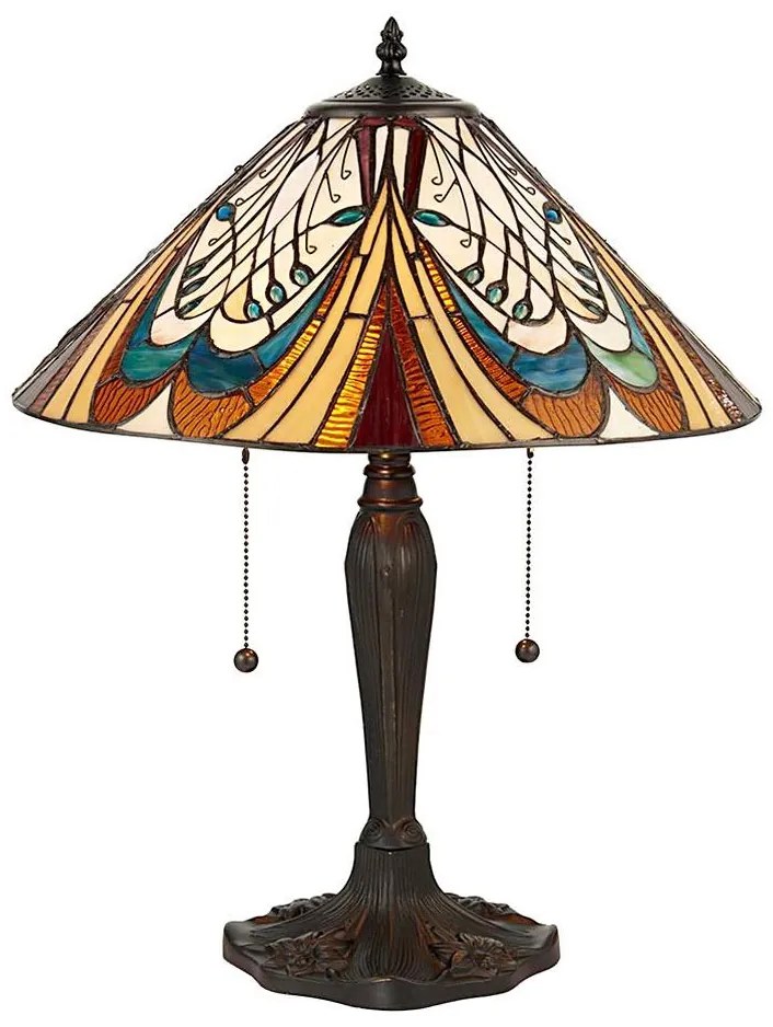 Endon 64163 - Lampa stołowa Tiffany HECTOR 2xE27/60W/230V śr. 40 cm