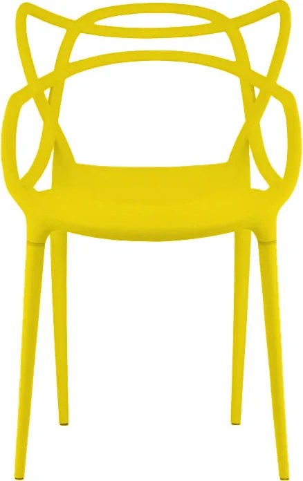 Zestaw 4 szt. plastikowych krzeseł KATO, żółty
