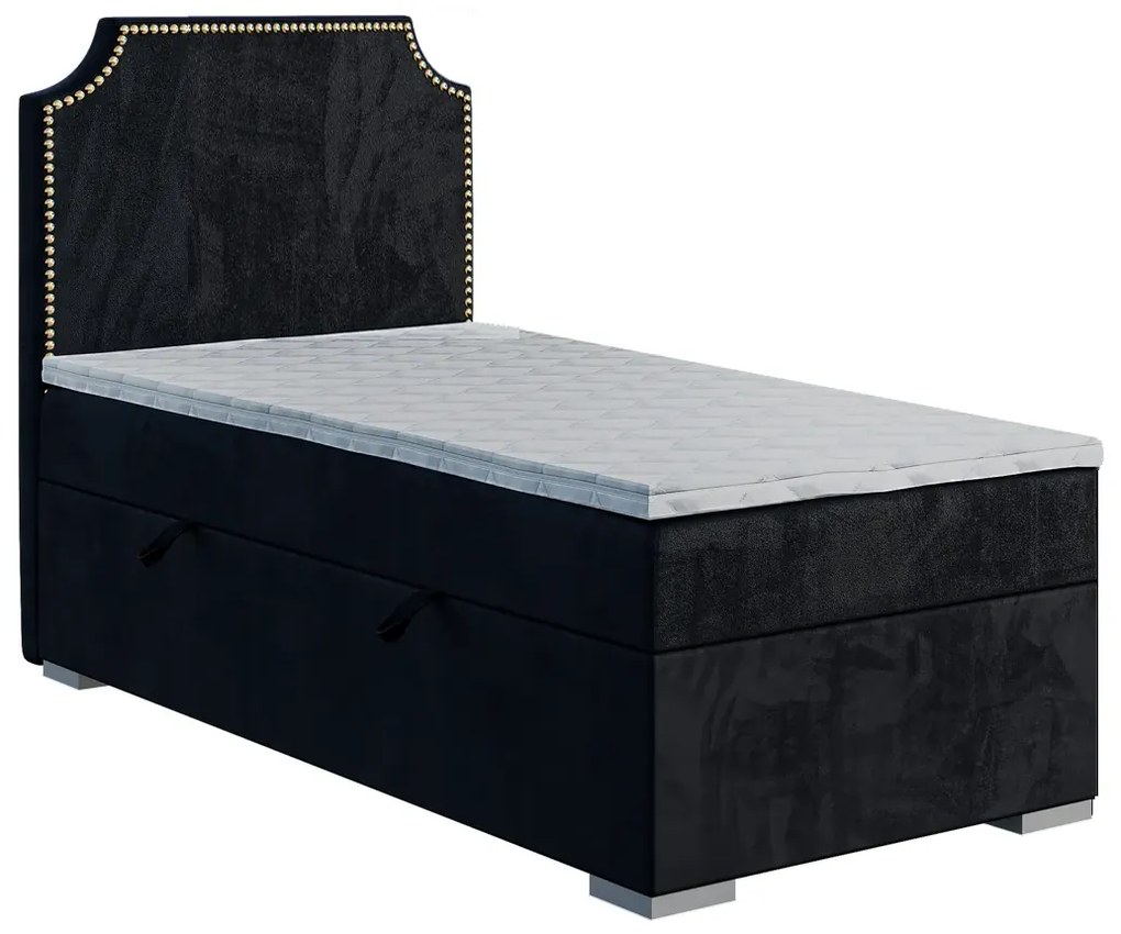 Jednoosobowe łóżko boxspring 90x200 Lenox - 32 kolory