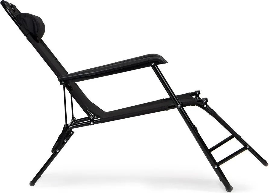 Regulowany leżak ogrodowy składany Tenero 010, czarny